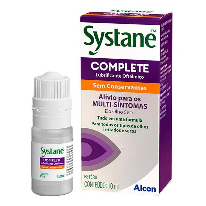 Systane Complete Sem Conservantes Gotas Oftalmicas Lubrificantes 10ml