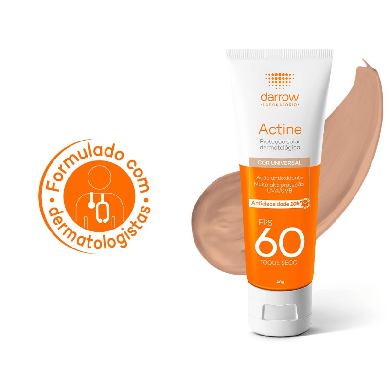 Protetor Solar Actine Com Cor Fps60 Darrow 40g