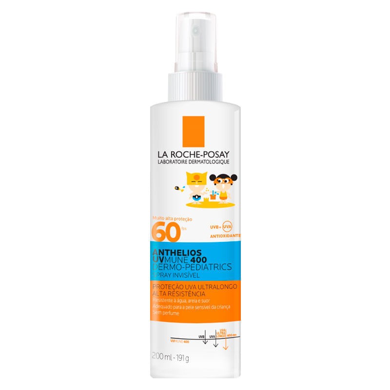Protetor Solar Infantil FPS 60 Sem Perfume La Roche Posay Anthelios Uvmune 400 Dermo Pediatrics Frasco 200ml Spray
