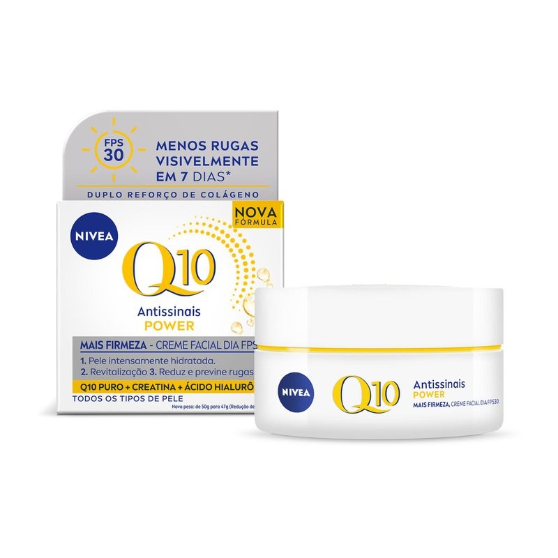 Creme Facial Antissinais Dia Fps30 Q10 Power Todos Tipo De Pele Nivea 50g