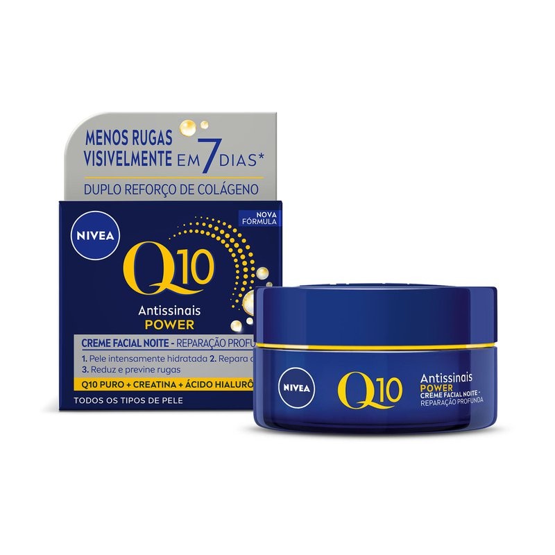 Creme Facial Antissinais Noite Q10 Power Todos Tipo De Pele Nivea 50g