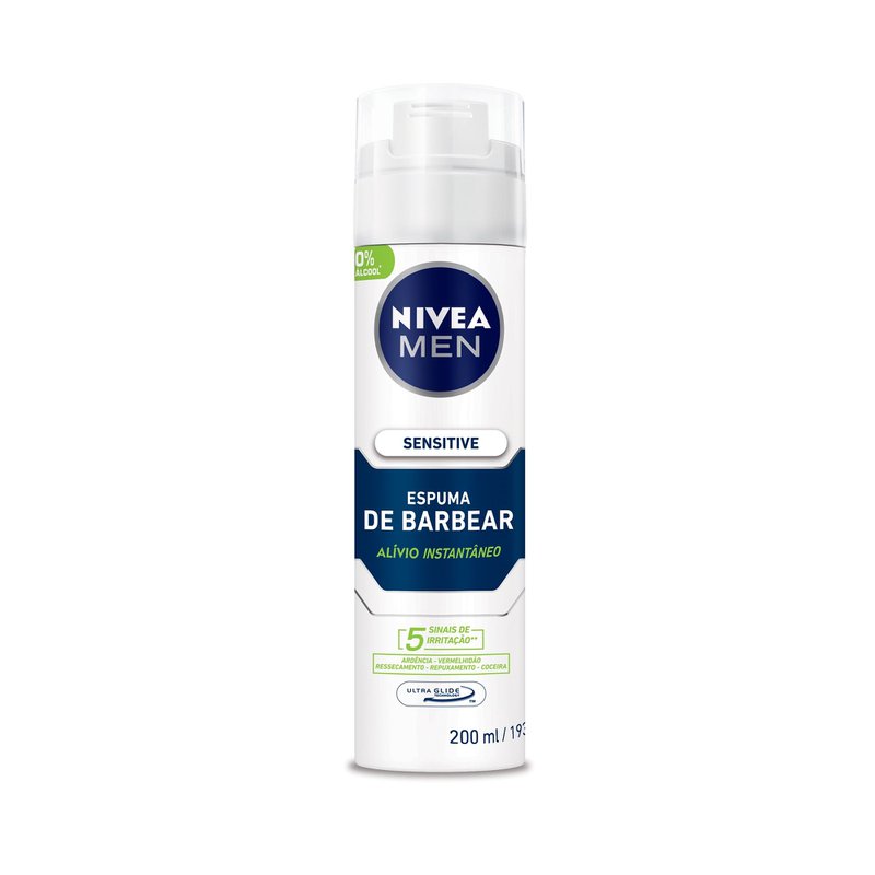 Espuma De Barbear Sensitive Nivea Men Frasco 200ml