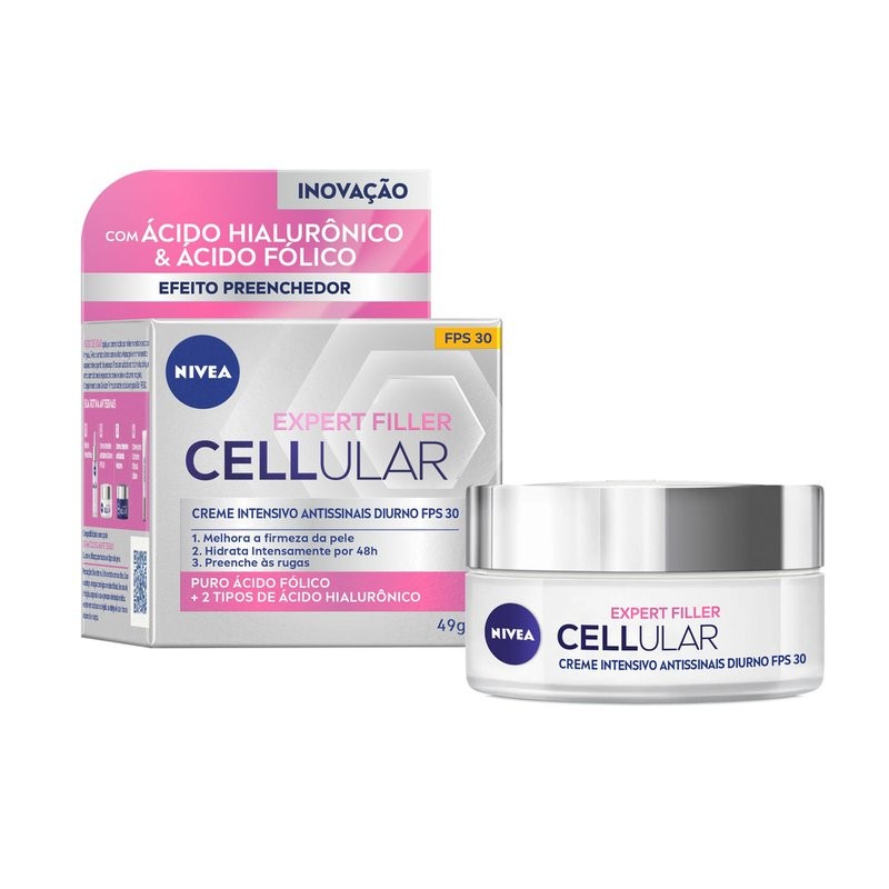 Creme Facial Antirugas Dia Fps30 Expert Filler Cellular Nivea 49g