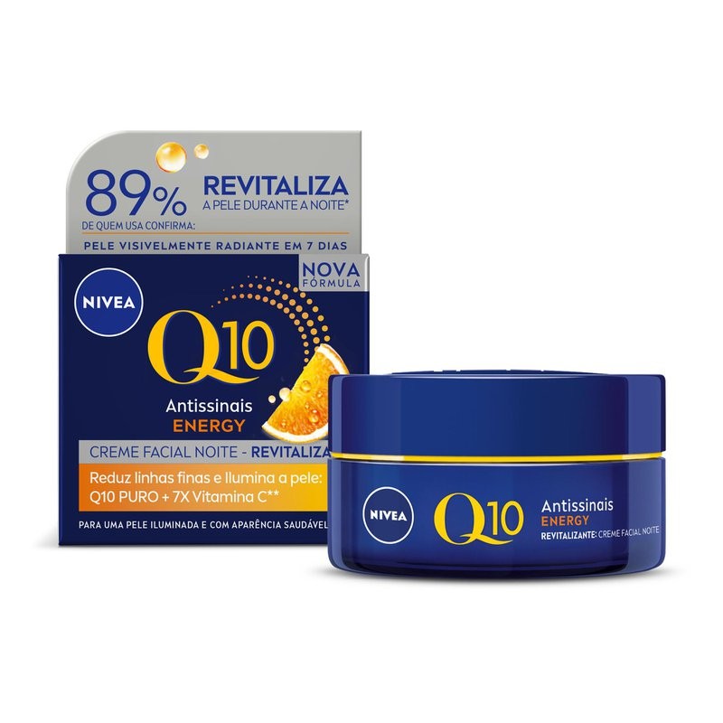 Creme Facial Antissinais Noite Q10 Energy Nivea 50g