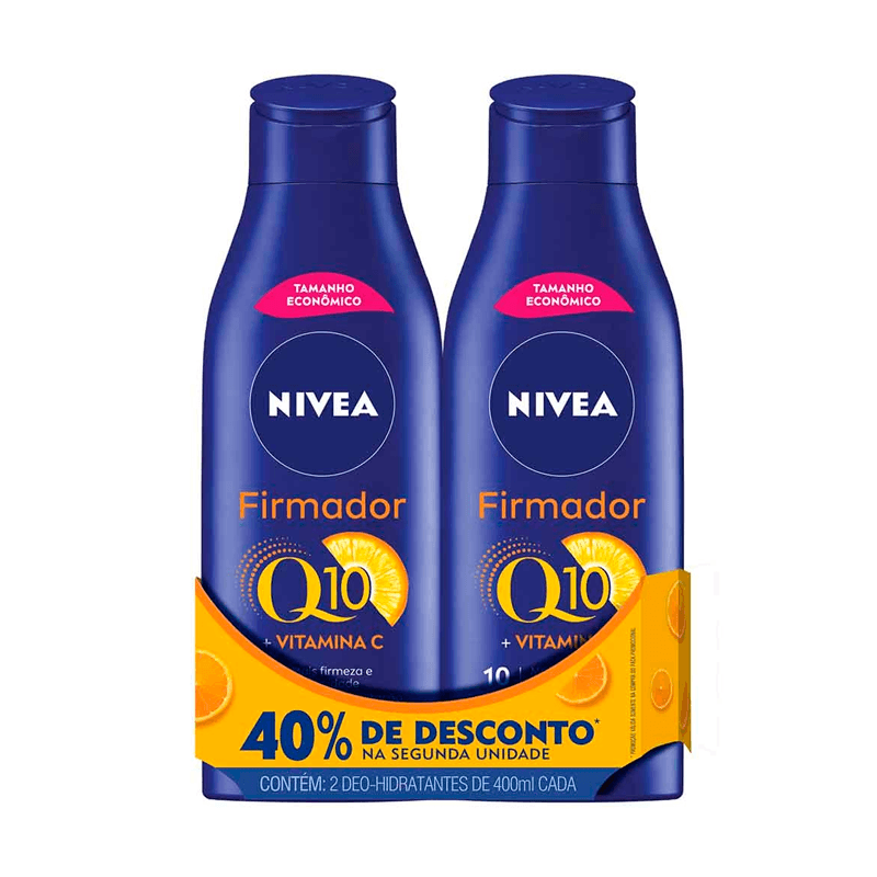 Pack Locao Hidratante Corporal Firmador Q10 Nivea 400ml Com 2 Unidades