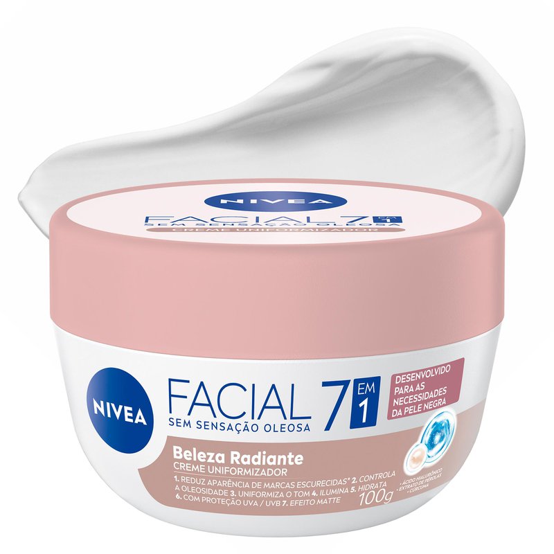 Creme Facial Uniformizador 7 Em 1 Beleza Radiante Nivea 100g