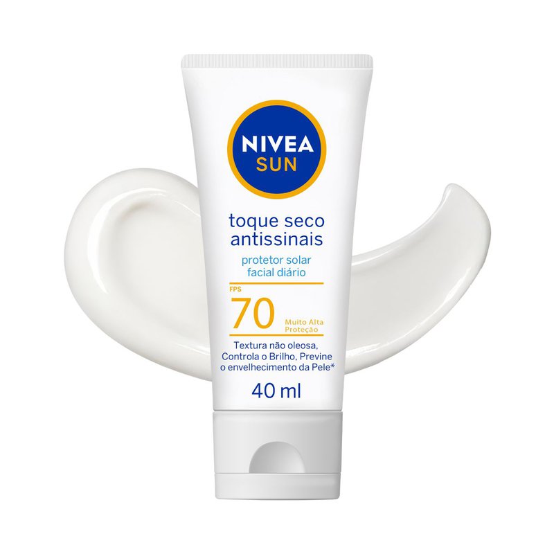 Protetor Solar Face Toque Seco Antissinais FPS 70 Nivea 40ml