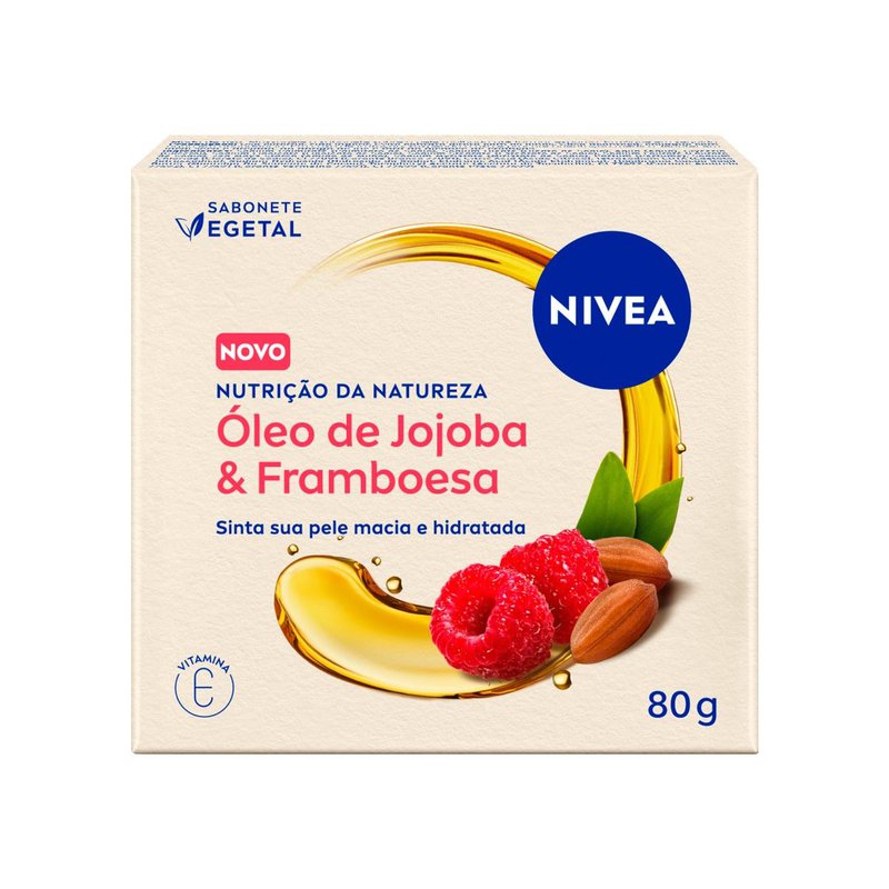 Nivea Sabonete Vegetal Nutrição Da Natureza Óleo De Jojoba E Framboesa 80g