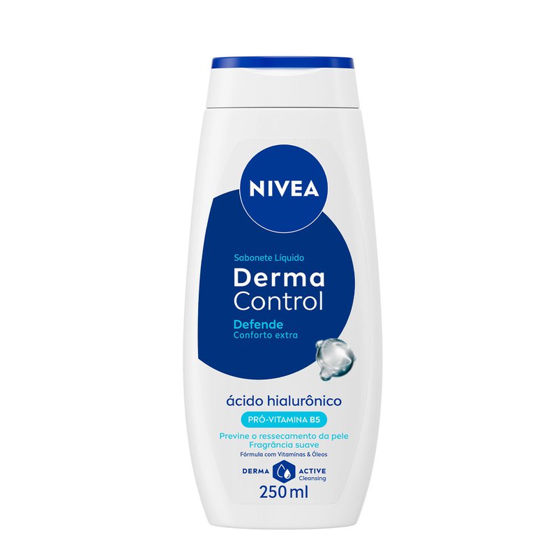 Sabonete Liquido Suave Acido Hialuronico Pro-vitamina B5 Nivea Derma Control Defende Frasco 250ml