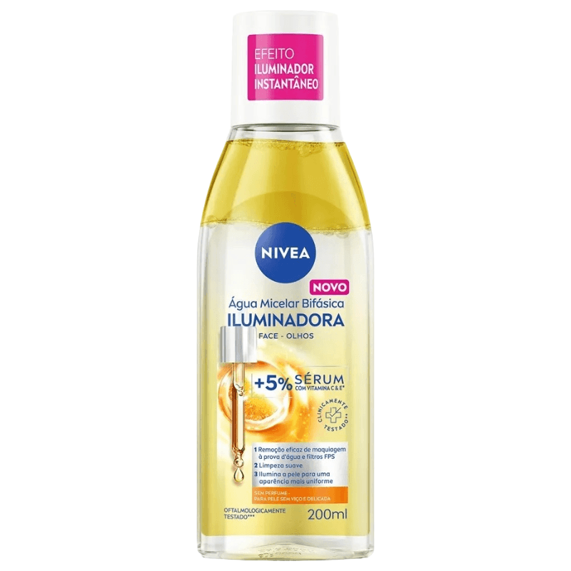 Agua Micelar Bifasica Iluminadora Sem Perfume Nivea Frasco 200ml