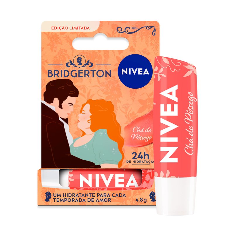 Hidratante Labial Cha De Pessego Bridgerton Nivea Caixa 4,8g Edicao Limitada