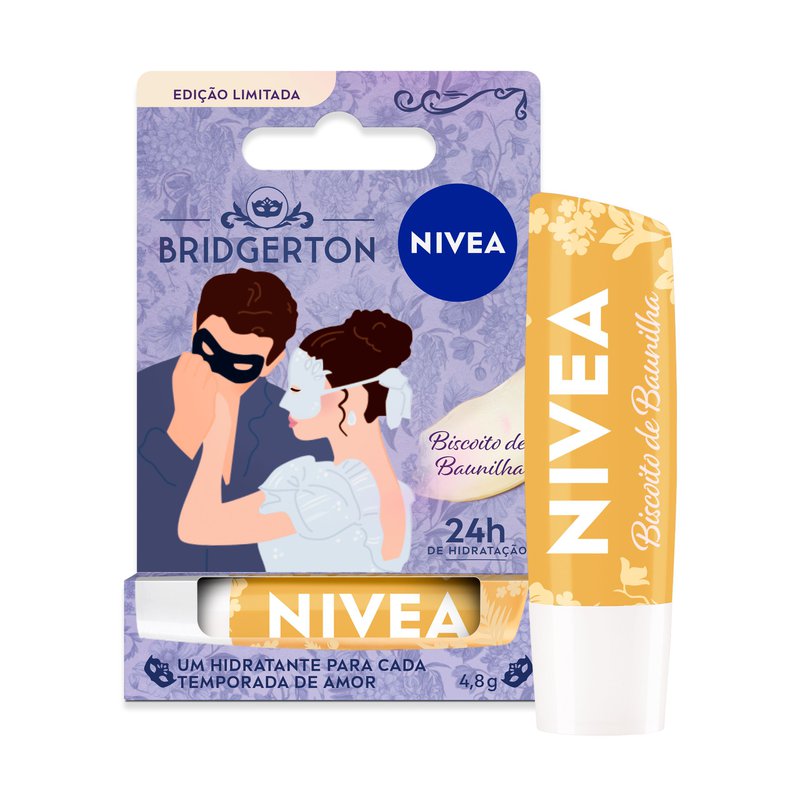 Hidratante Labial Biscoito De Baunilha Bridgerton Nivea Caixa 4,8g Edicao Limitada