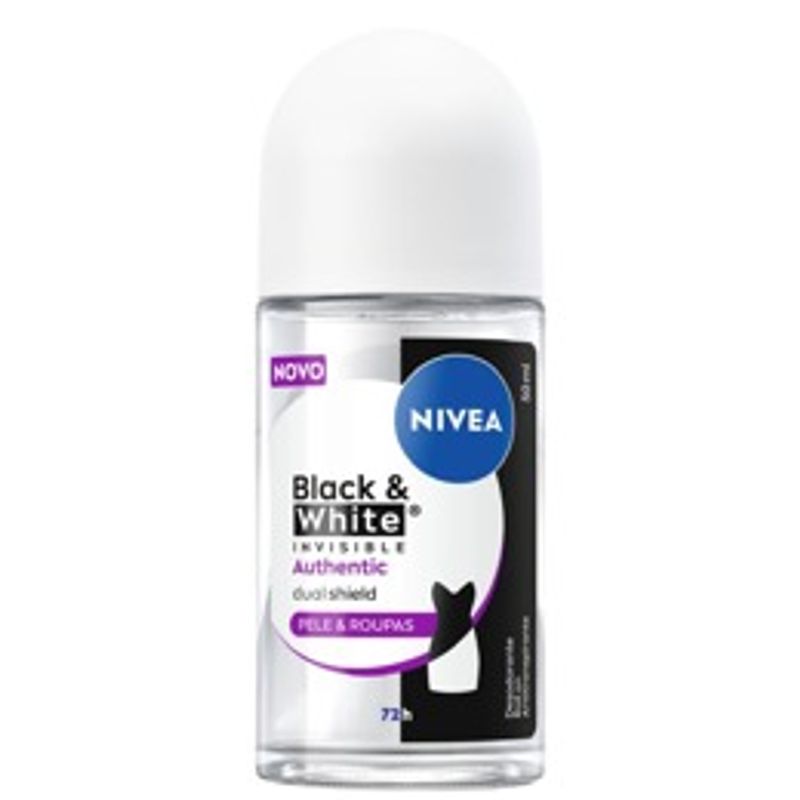 Desodorante Roll-on Nivea Black & White Authentic Feminino 50ml