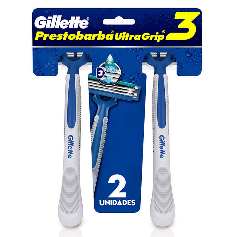 Aparelho De Barbear Descartavel Gillette Prestobarba 3 Ultragrip Com 2 Unidades