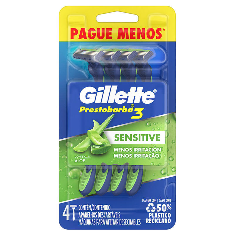 Aparelho De Barbear Descartavel Gillette Prestobarba Sensecare Leve 4 Pague 3
