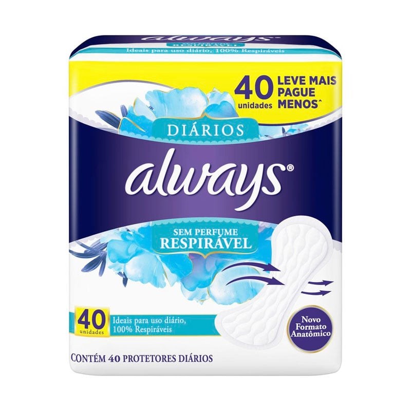 Absorvente Always Protetor Diário 40 un Respiravel