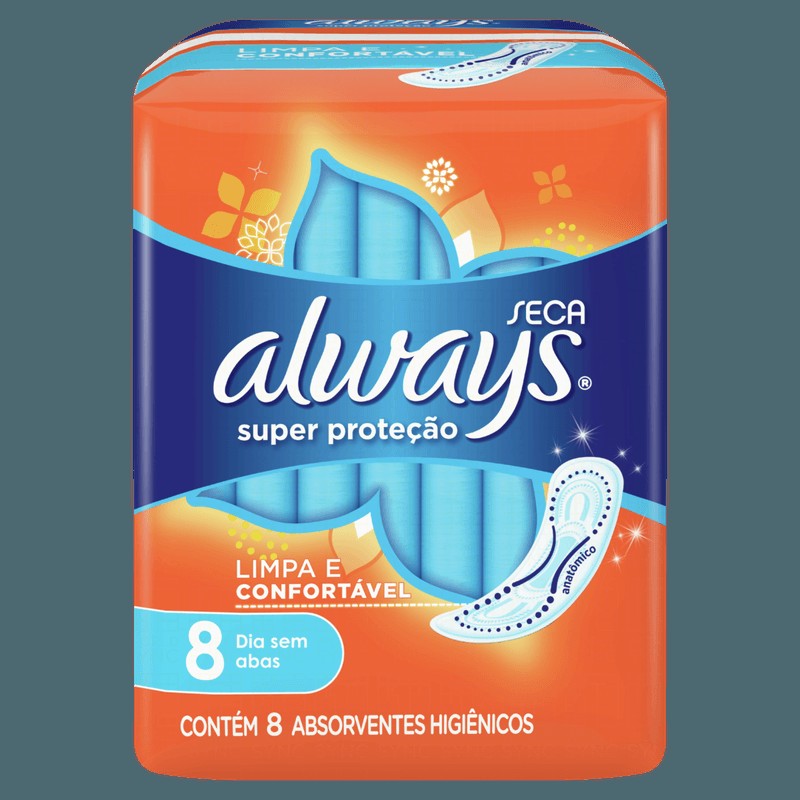 Absorvente Always Super Prot Seca sem Abas 8 un