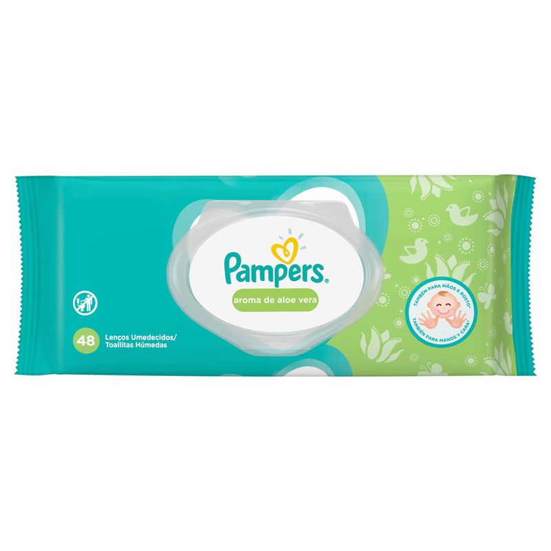 Lenço Umedecido Pampers Aloe Vera Com 48