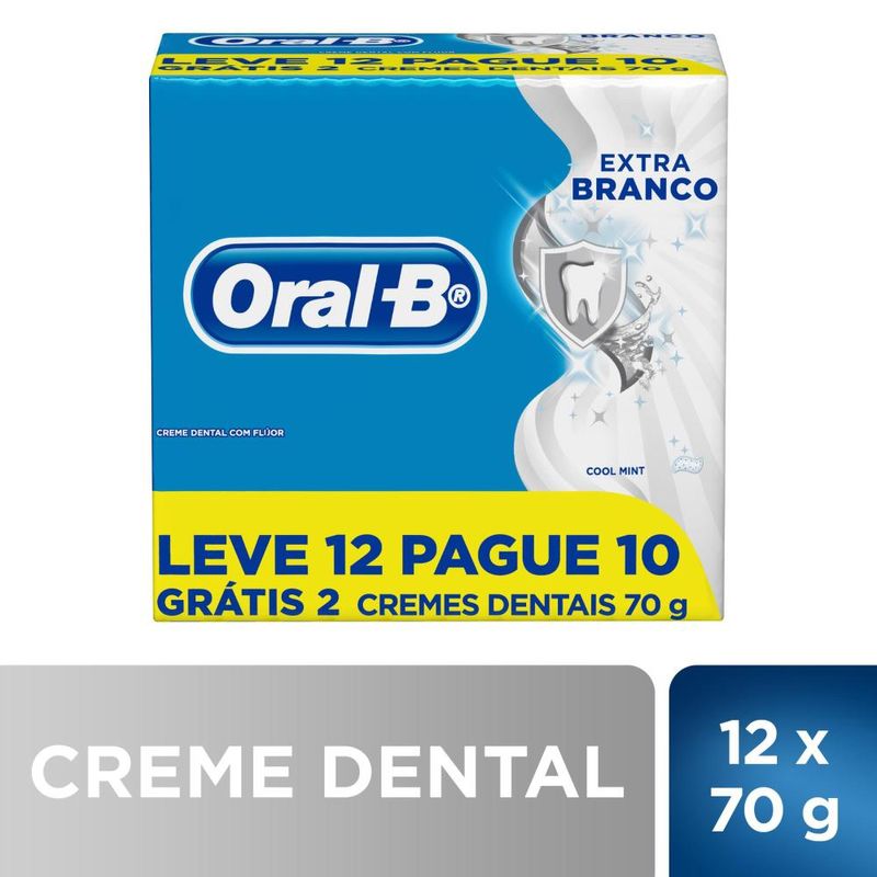 Creme Dental Extra Branco Oralb 70g Leve 12 Pague 10