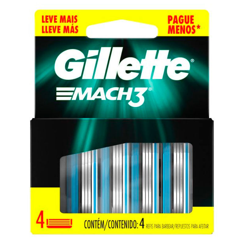 Carga Para Aparelho De Babear Mach3 Gillette Leve 4 Pague 3