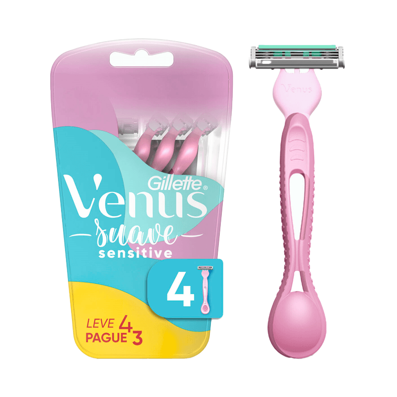 Aparelho Descartavel Para Depilar Gillette Venus Simply3 Suave Sensitive Leve 4 Pague 3 Unidades