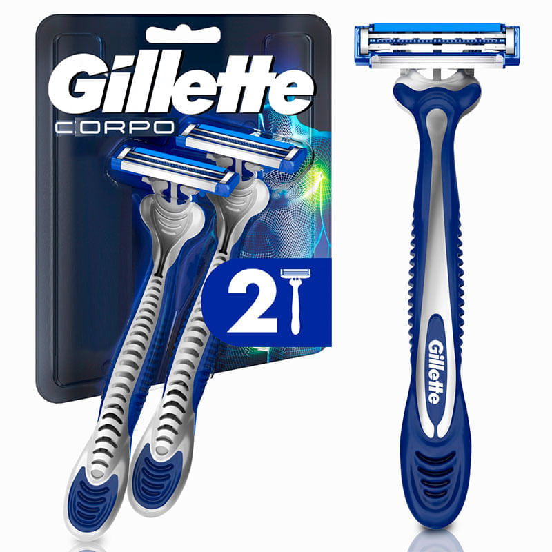 Aparelho Depilatorio Descartavel Masculino Gillette Corpo Com 2 Unidades