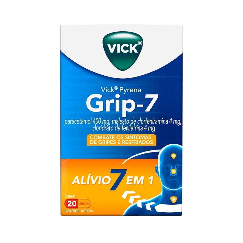 Vick Pyrena Grip-7 c/20 Capsulas