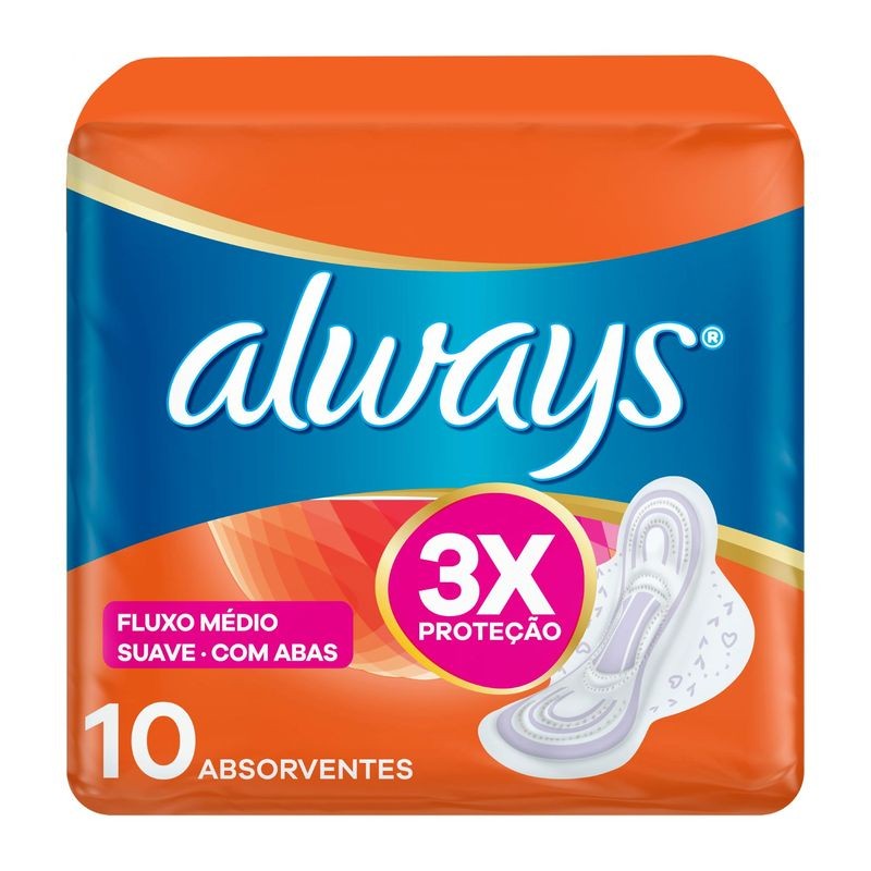 Absorvente Always Super Proteção Suave 10 un L+p-