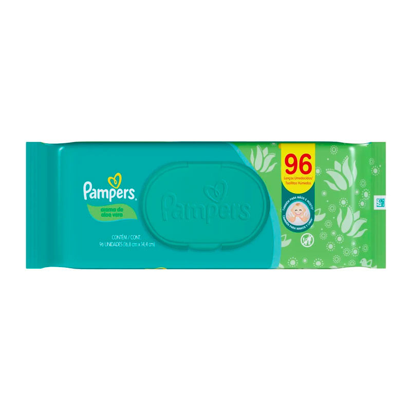 Lenço Umedecido Pampers Aloe Vera Com 96