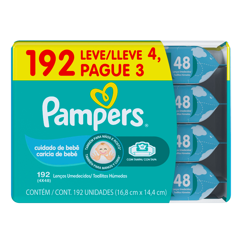 Lenço Umedecido Pampers Cheiro Bebe Com 48 Leve 4 Pague 3