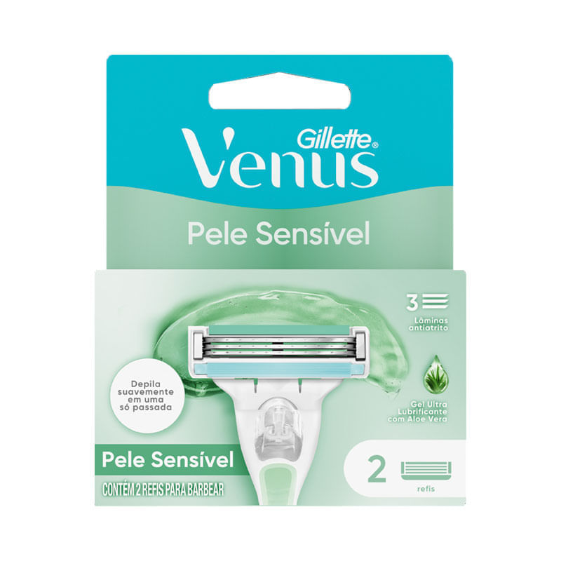 Carga Gillet Venus Pele Sensivel Com 2