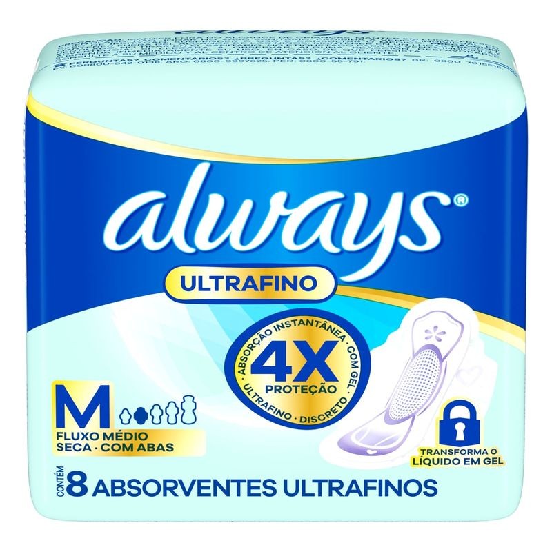Absorvente Always Seca Ultrafino M 8 un