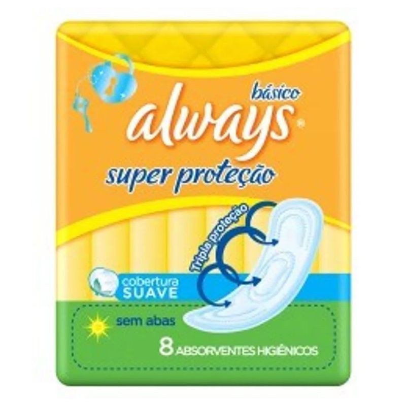Absorvente Always Suave Super Proteção 8 un