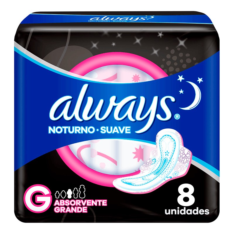 Absorvente Always Suave com Abas 8 un