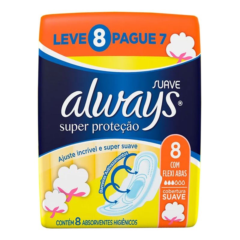 Absorvente Always L8p7 com Abas Suave
