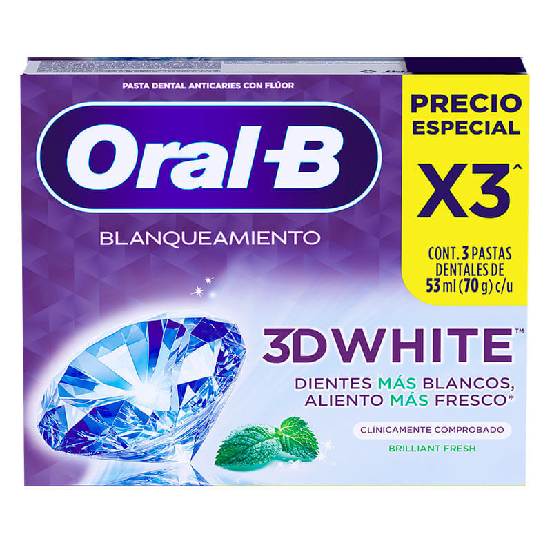 Creme Dental Oral-B 3D White 70g Leve 3 Pague 2