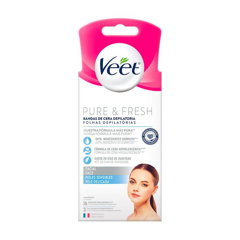 Folhas Para Depilacao Facial Veet Pure Amp
