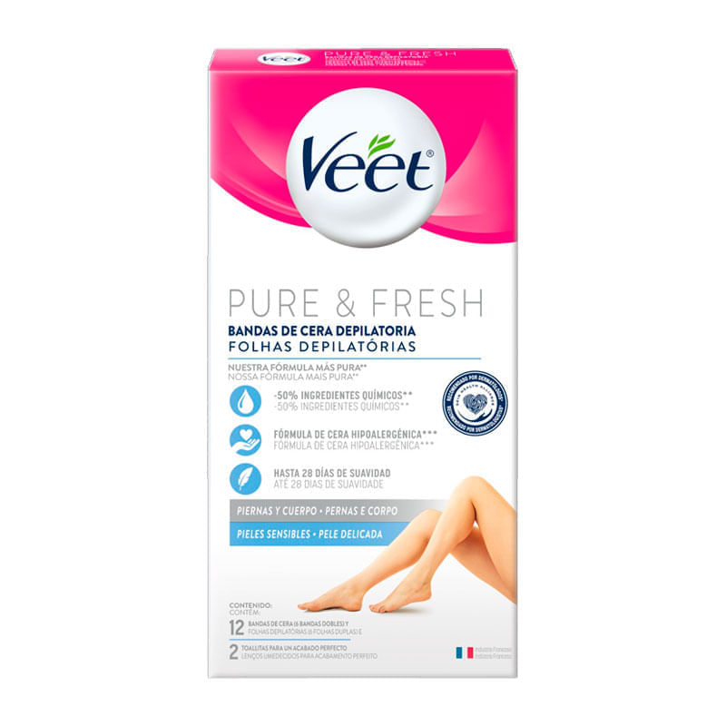 Cera Fria Veet Pele Delicada 12 Folhas