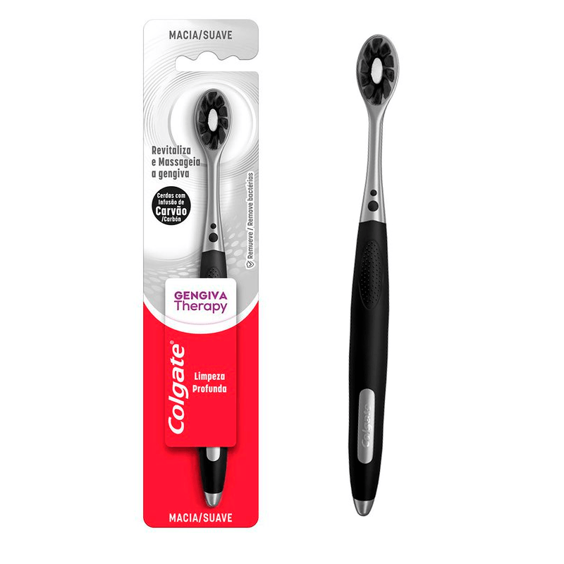 Escova De Dente Colgate Gengiva Therapy Carvão Macia 1 Unidade
