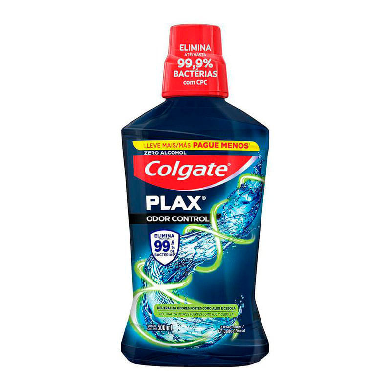 Enxaguante Bucal Plax Odor Control Sem Alcool Colgate 500ml