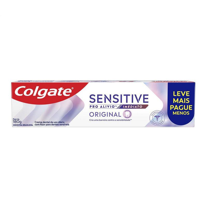 Creme Dental Com Fluor Original Colgate Sensitive Pro Alivio Imediato Caixa 180g Preco Especial
