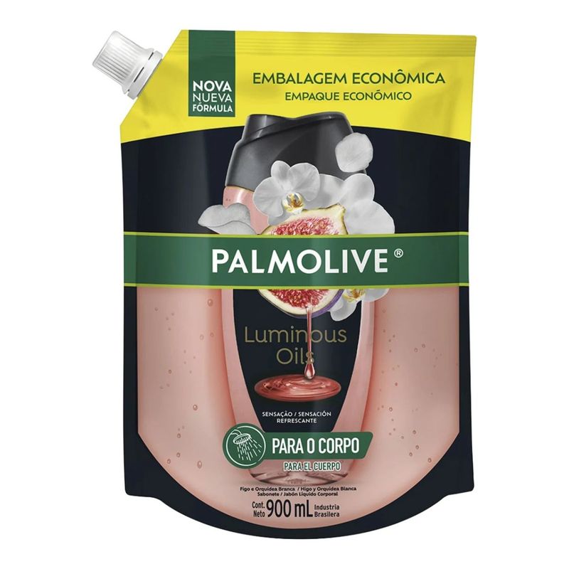 Sabonete Liquido Palmolive Luminous Oils Figo E Orquidea Branca Refil 900ml
