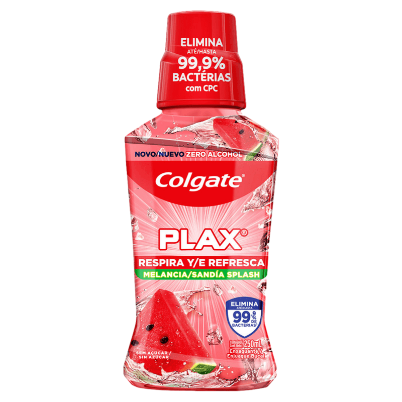 Enxaguante Bucal Zero Alcool Melancia Zero Acucar Colgate Plax Frasco 250ml