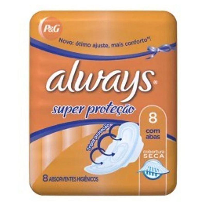 Absorvente Always Super Prot Seca com Abas 8 Un(pro)