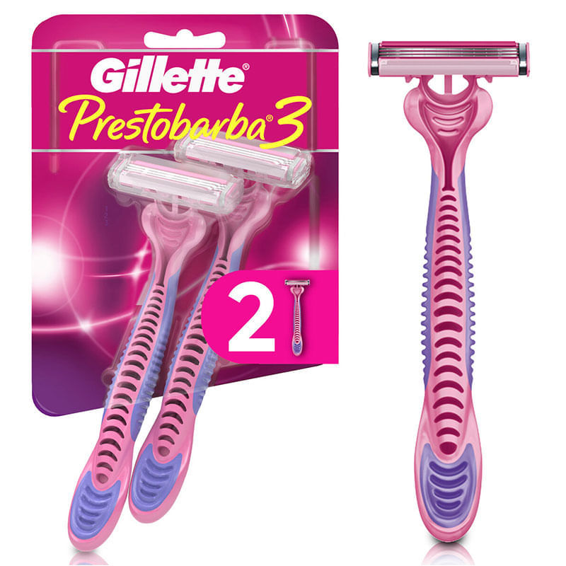 Aparelho Depilatorio Descartavel Gillette Prestobarba 3 Com 2 Unidades