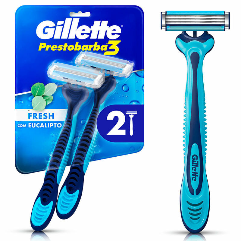 Aparelho De Babear Descartavel Gillette Prestobarba Ice 3 Com 2 Unidades
