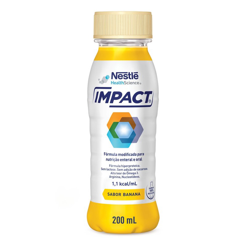 Formula Hiperproteica Modificada Para Nutricao Enteral E Oral Banana Zero Lactose Impact Caixa 200ml