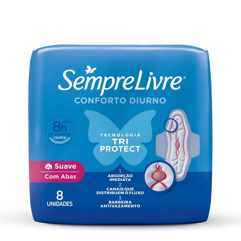 Absorvente S Livre com Abas 8 un Adapt Plus Suave
