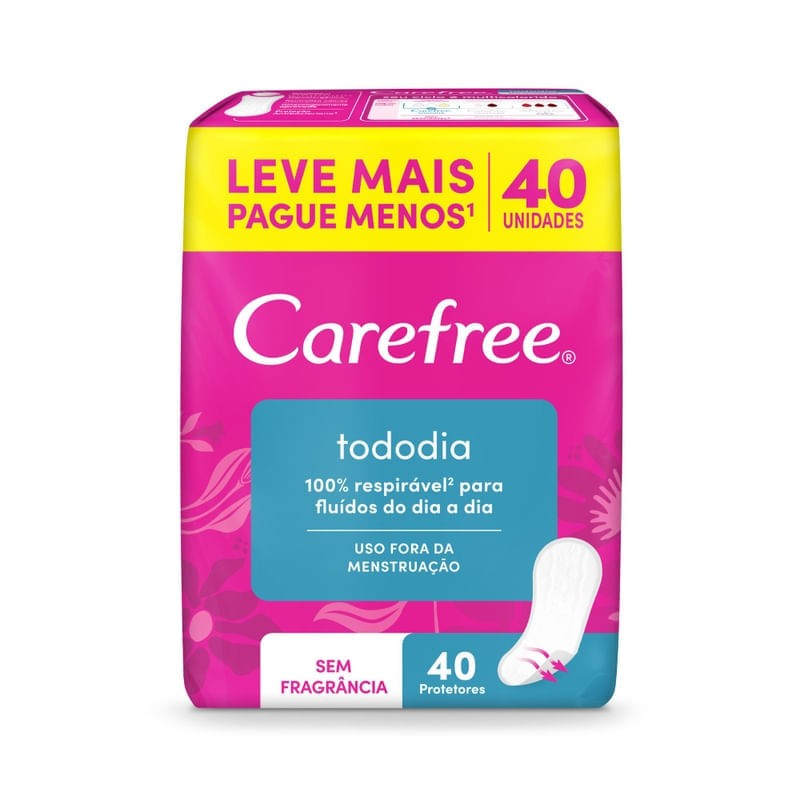 Protetor Diário Carefree Brisa sem Perfume 40 un