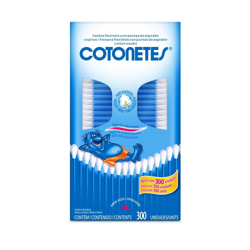 Cotonete J&J Hastes Flexiveis Caixa Com 300